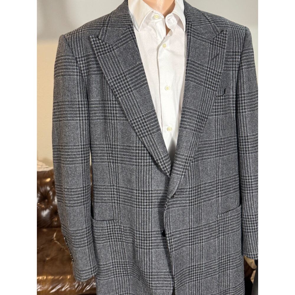Tom Ford Tweed Houndstooth Shelton Blazer Sportcoat 58 46R US Peak Lapel
